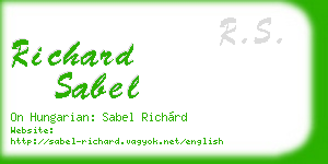 richard sabel business card